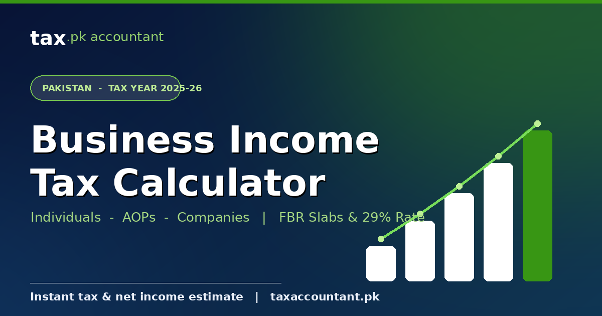 Business Income Tax Calculator Pakistan 2025-2026