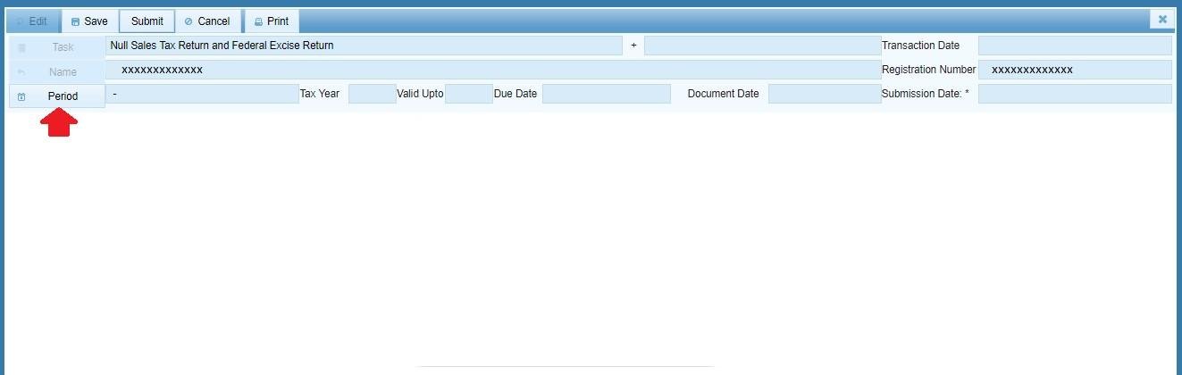How to File a Null Sales Tax Return in Pakistan (IRIS Guide) 2 Null Sales Tax Return task window in IRIS