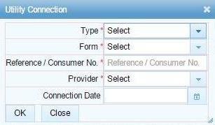 How to Register for FBR IRIS in Pakistan (2026 Guide) 2 Utility Connection modal in IRIS registration