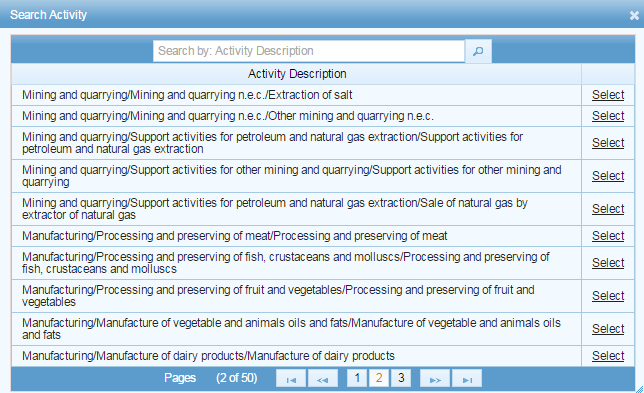How to Register for FBR IRIS in Pakistan (2026 Guide) 5 Search Activity modal for selecting a principal business activity in IRIS