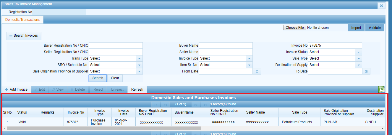 Searching for a saved invoice by invoice number in IRIS