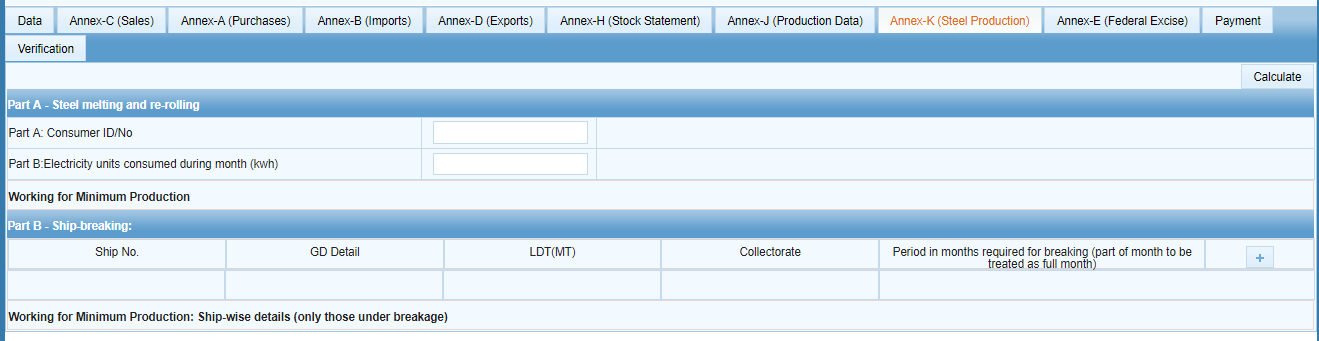 Sales Tax Annexures Explained: Annex-A to Annex-P in IRIS 12 Annex-K Steel Production tab in IRIS