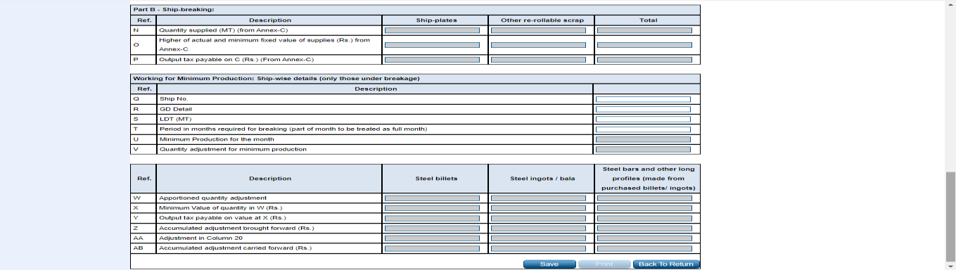 Sales Tax Annexures Explained: Annex-A to Annex-P in IRIS 13 Annex-K Steel Production detail form