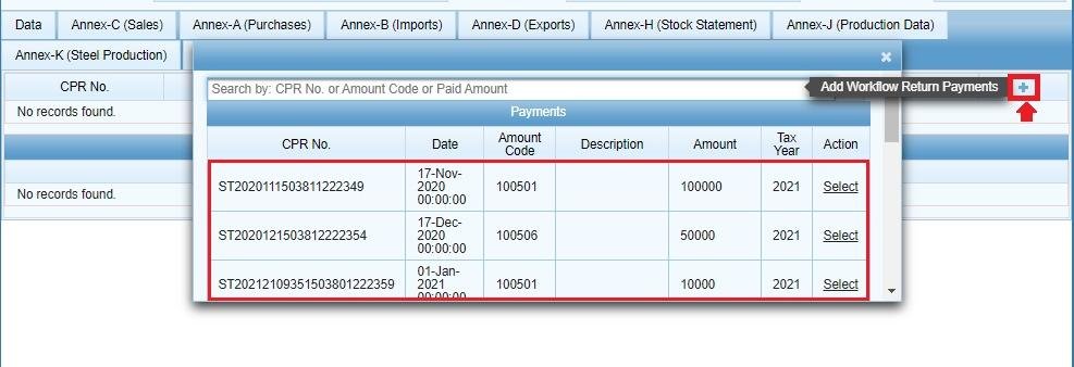 CPR selection dialog in IRIS