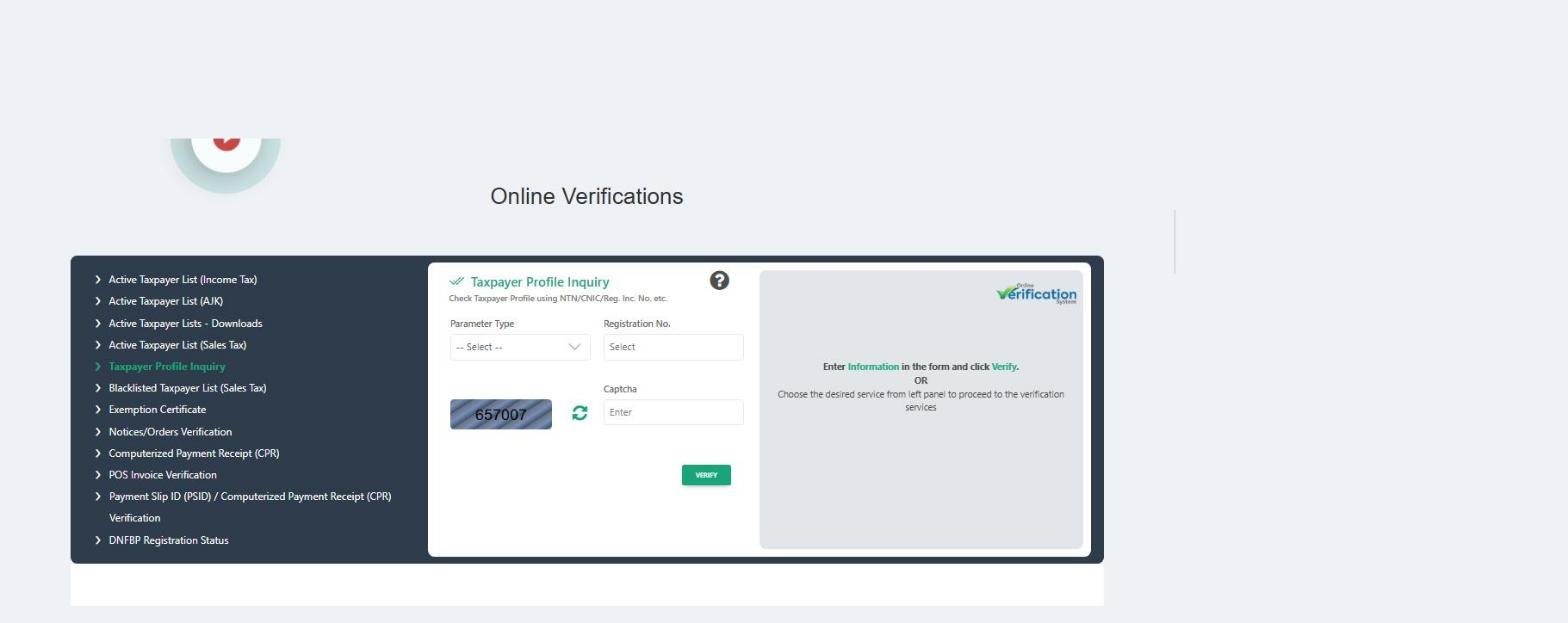 How to Verify & Download Your NTN/FBR Certificate Online (2026 Guide) 1 FBR IRIS Taxpayer Profile Inquiry verification tool