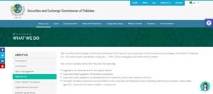 SECP official website - What We Do page outlining regulatory mandate