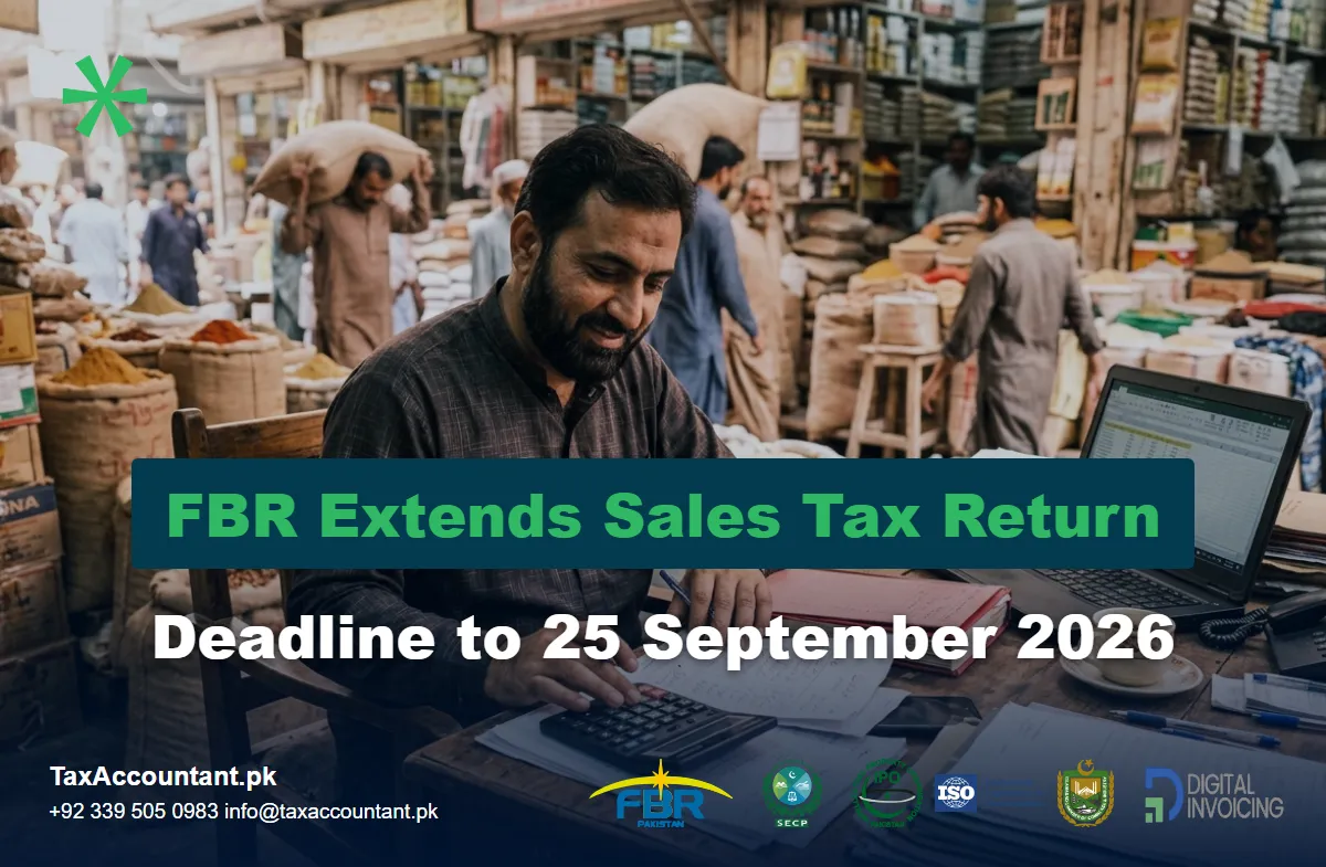 FBR extends August 2026 sales tax return deadline to 25 September