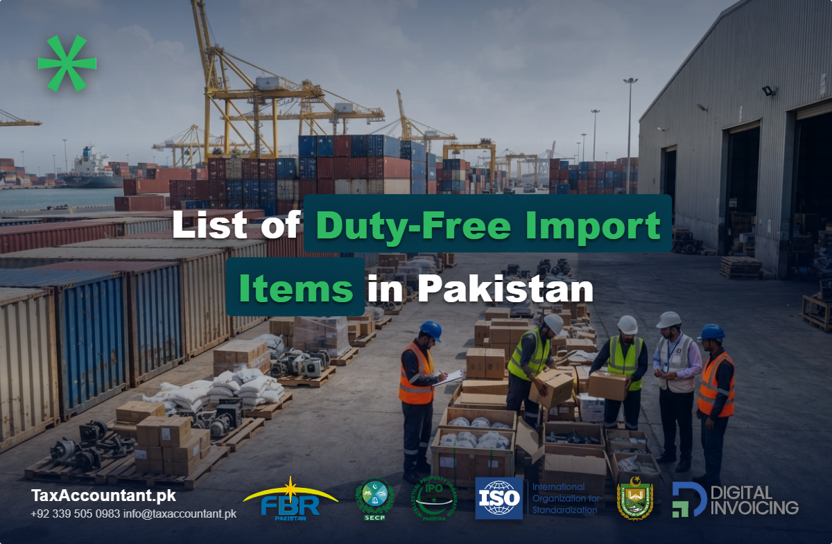 list of duty free import items in pakistan