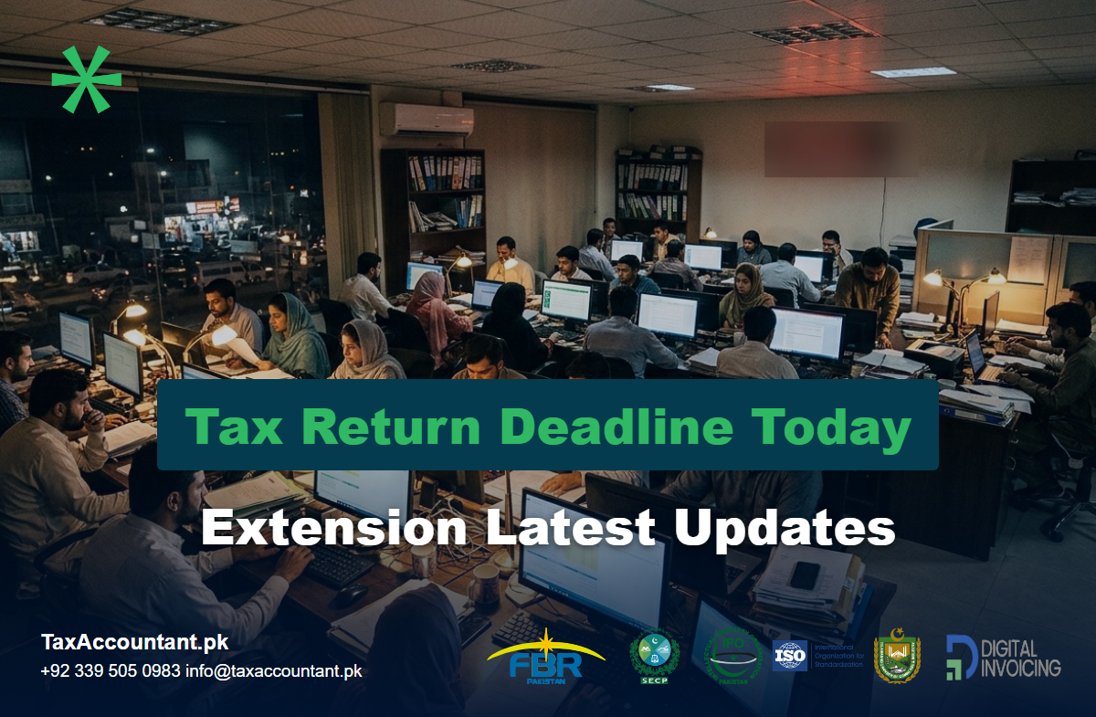Pakistani tax office working late on income tax return deadline night