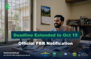 Relieved Pakistani taxpayer after FBR officially extends income tax return deadline to 15 October 2026