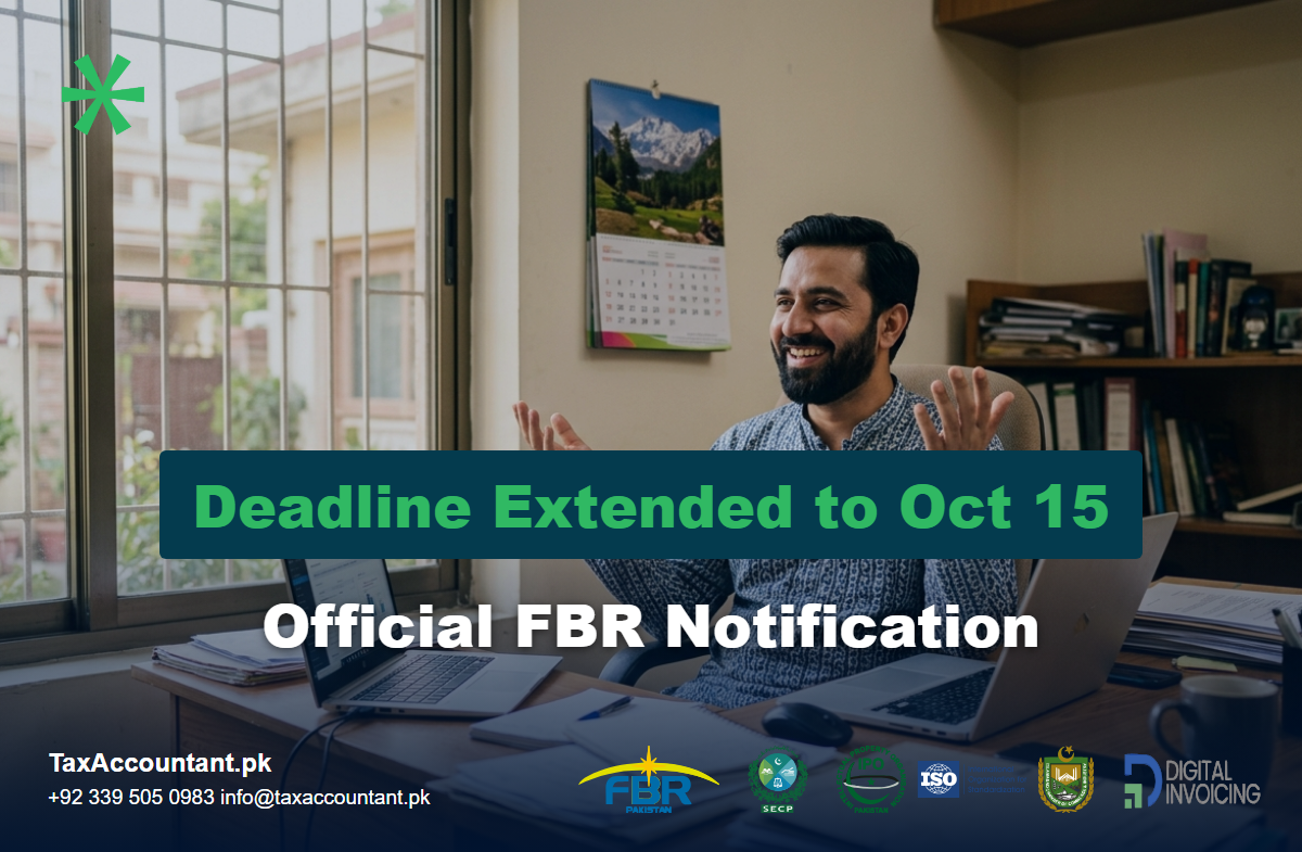 Relieved Pakistani taxpayer after FBR officially extends income tax return deadline to 15 October 2026