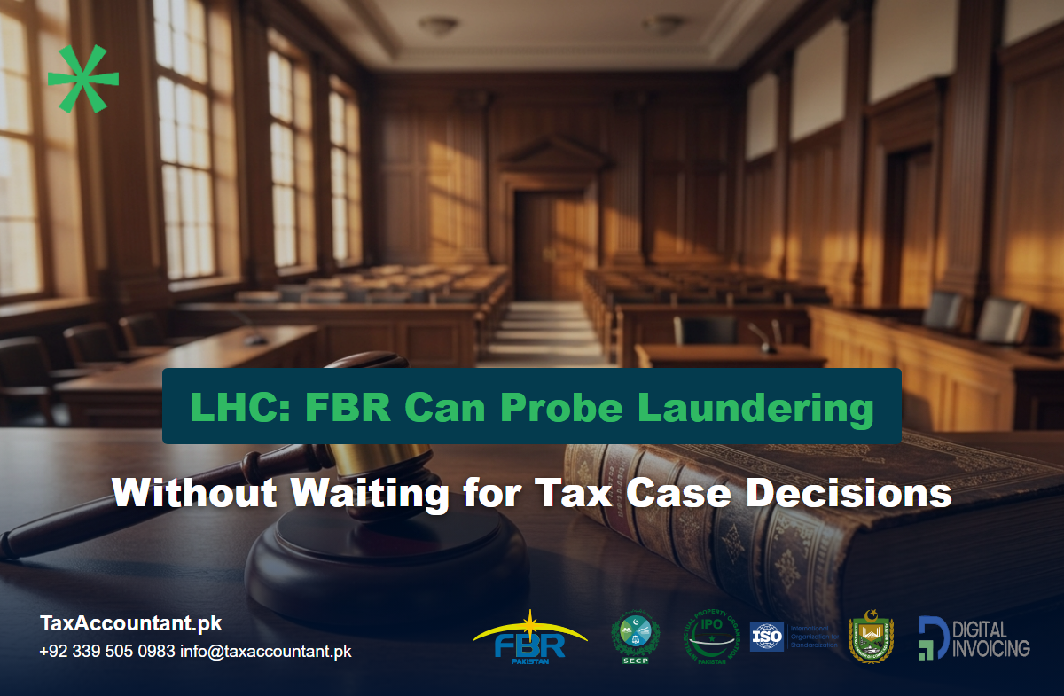 Gavel and law book in a Pakistani courtroom: LHC ruling on FBR money laundering investigations