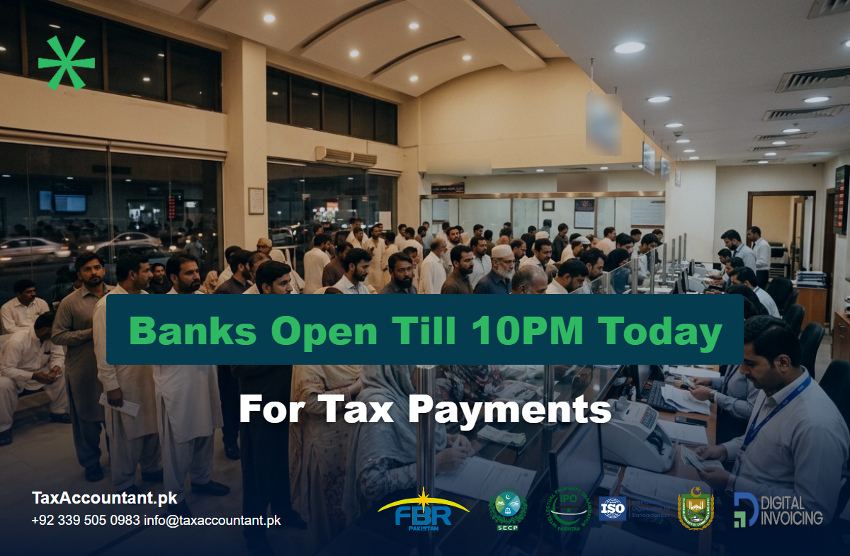 Customers queuing at a Pakistani bank branch to pay taxes on income tax return deadline day